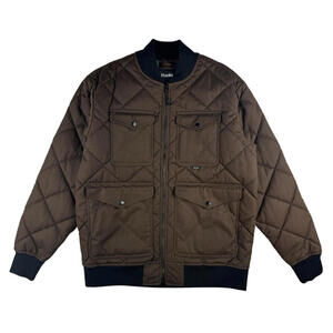 Hooke Bushplane Quilted Bomber Jacket Dark Brown Size L